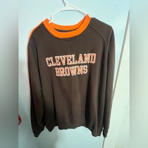 AUTHENTIC NFL Cleveland Browns Men's Brown and Orange Sweater